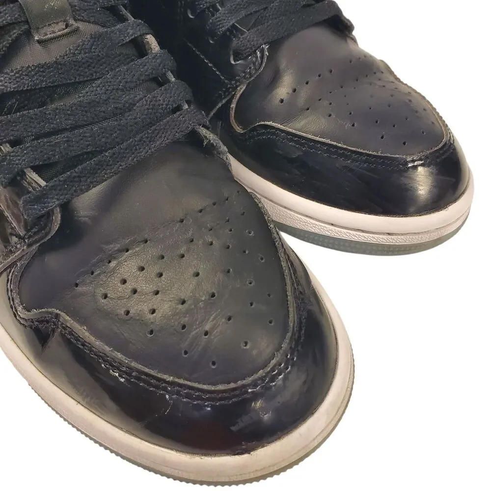 NIKE AIR JORDAN 1 MID SE Mens Size 8 Black SPACE JAM Patent Leather DV1308-004